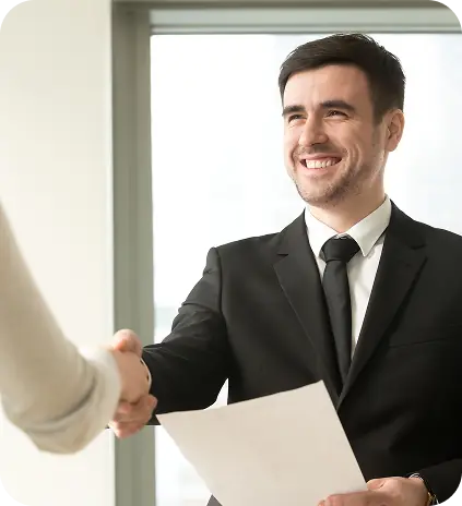 Cannabis delivery NJ – professional courier representative reviewing documents