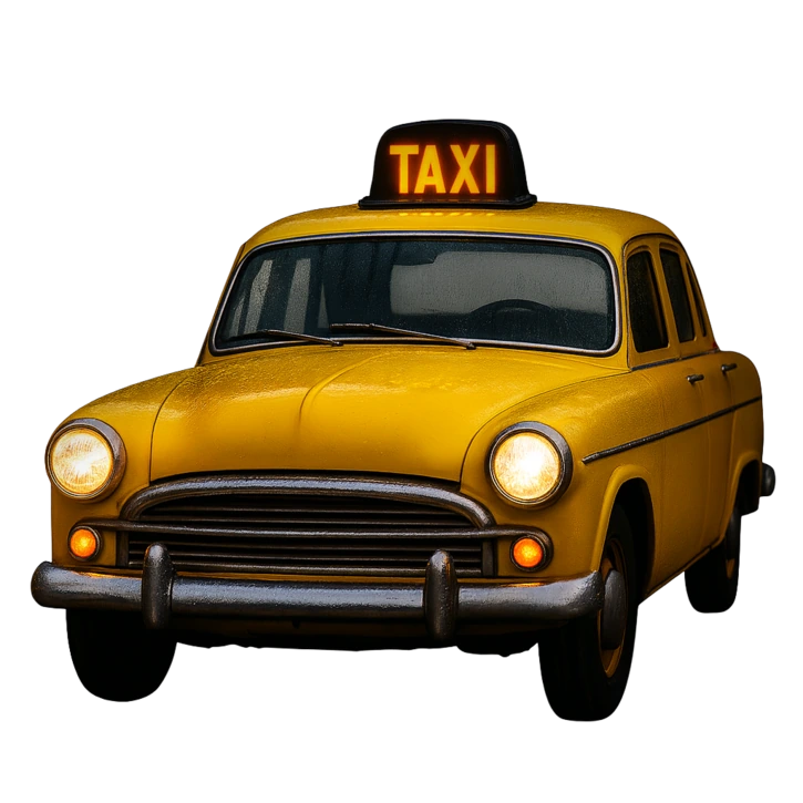 Weed delivery NJ – vintage taxi illustration representing fast delivery service